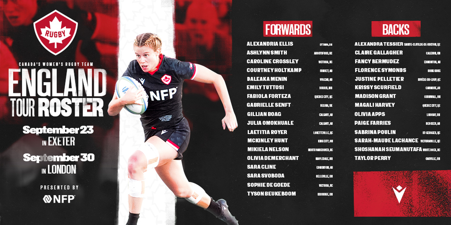 Kevin Rouet names roster ahead of Canada's Women's Rugby Team's second match  versus England — Rugby Canada